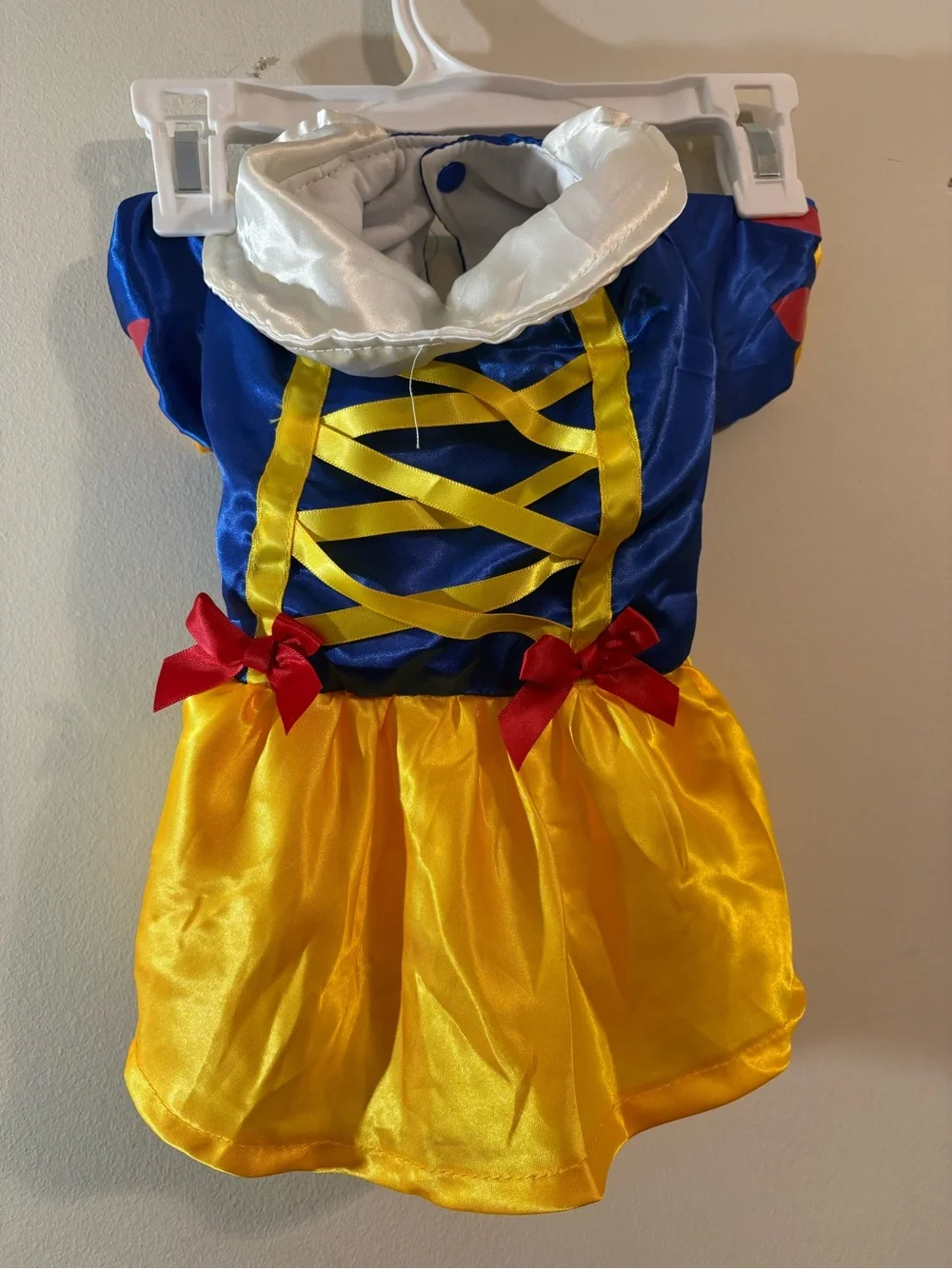 Disney Snow White dog costume blue bodice red slash yellow skirt SZ small medium